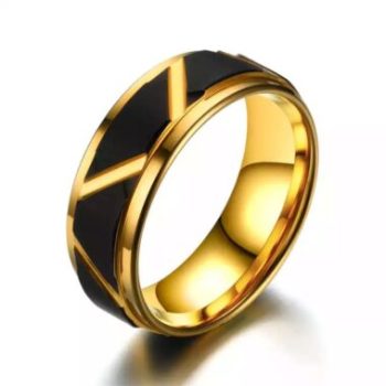 Tungsten Ring BlackXGold - RN58