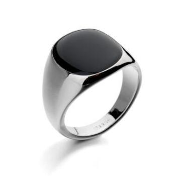 Ring Silver X Black Stone S-Steel - RT85
