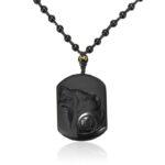 Obsidian Wolf Necklace - LK105