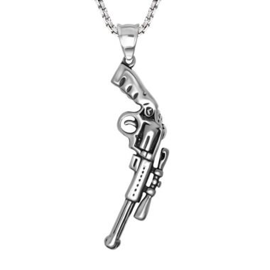 Gun Titanium Necklace - LK35
