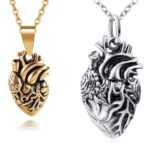 3D Heart Necklace Titanium - LK45