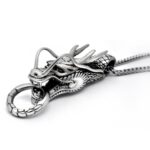 Dragon Head Necklace Titanium - LK46