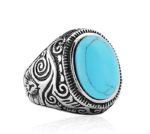 Ring Silver X Blue Stone Titanium - RT84