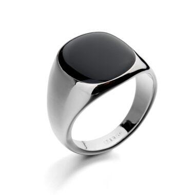 Ring Silver X Black Stone S-Steel - RT85