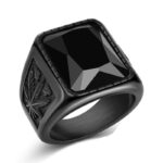 Black Stone Ring S-Steel - RTN9