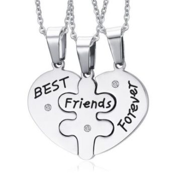 Necklace Heart Broken Best Friend Forever Titanium - CP2