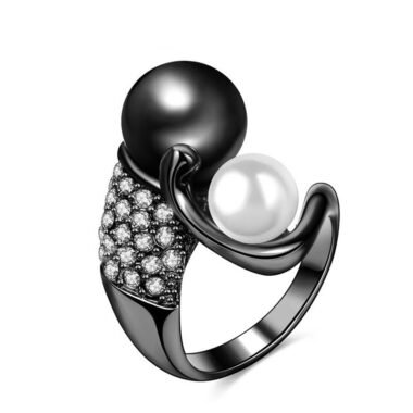 Ring Silver/Black Crystal Titanium - RT96