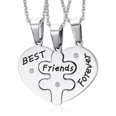 Necklace Heart Broken Best Friend Forever Titanium - CP2