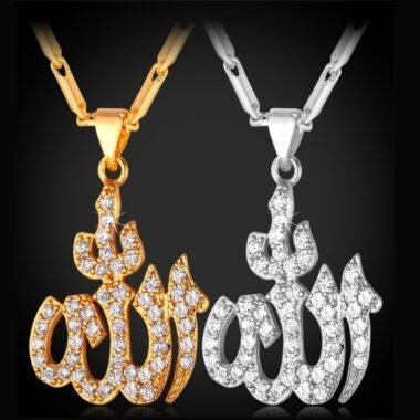 Islamic  Zircon Necklace Titanium - LK72