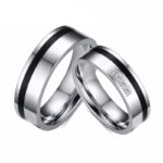 Rings For Couples Silver With Crystal Titanium - RT116