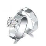 Twins Titanium Ring Zircon - RT172