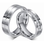 Rings For Couples Silver With Crystal Titanium - RT60