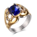 Ring Gold X Blue Stone - RT64