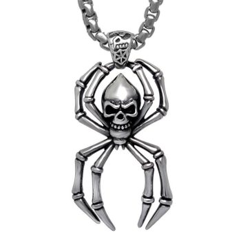 The Skull Spider Necklace Titanium - LK79