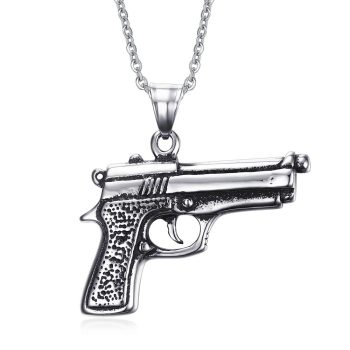 Gun Necklace Titanium - LK30