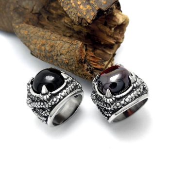 Ring Titanium Black Stone - RT63