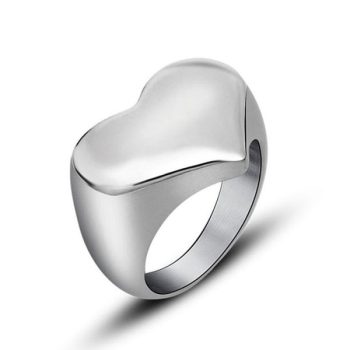 Ring Heart Silver Titanium - RT203