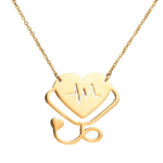 Doctor's Stethoscope Heart Titanium Necklace - GL85