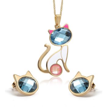 Set Cat Zircon Necklace & Earning - GL110
