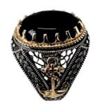 925 Sterling Silver Anchor Stone Ring Jewelry - SV54