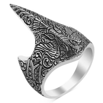 925 Sterling Silver Ring Irregular Claw Jewelry Men's - SV27
