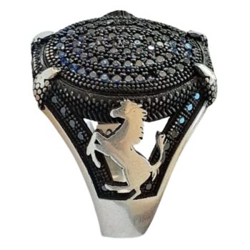 925 Sterling Silver Ring Horse Zircon Jewelry - SV38